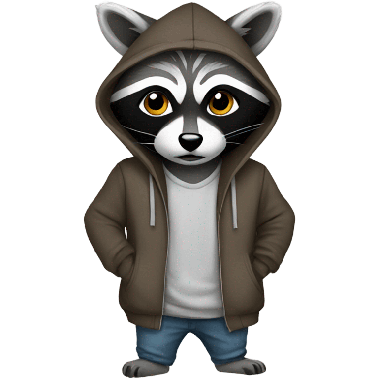 Raccoon with hoodie  emoji