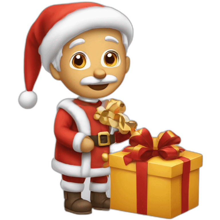 Père Noël qui vole des cadeaux emoji