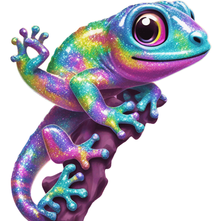 Lisa frank glitter￼ gecko  emoji