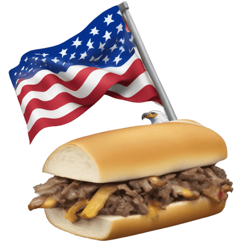 Cheesesteak, bald eagle, Pennsylvania flag emoji