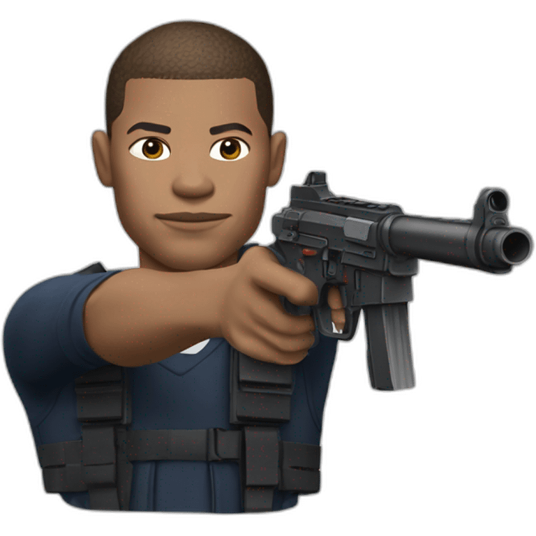 Mbappé with a fake gun emoji