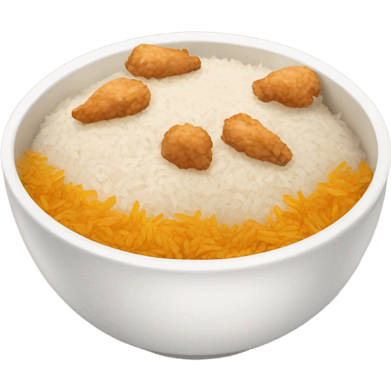 bowl of rice and chicken emoji