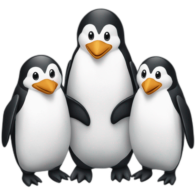 3 penguins with a server emoji