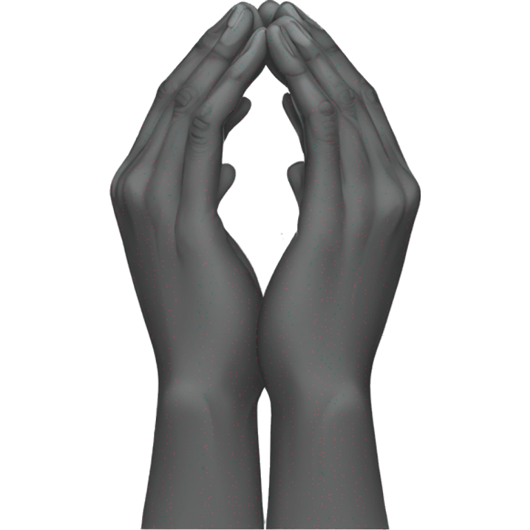 	Two hands together in a prayer-like position, palms flat.
	•	Fingers extended straight, thumbs pressed together. emoji