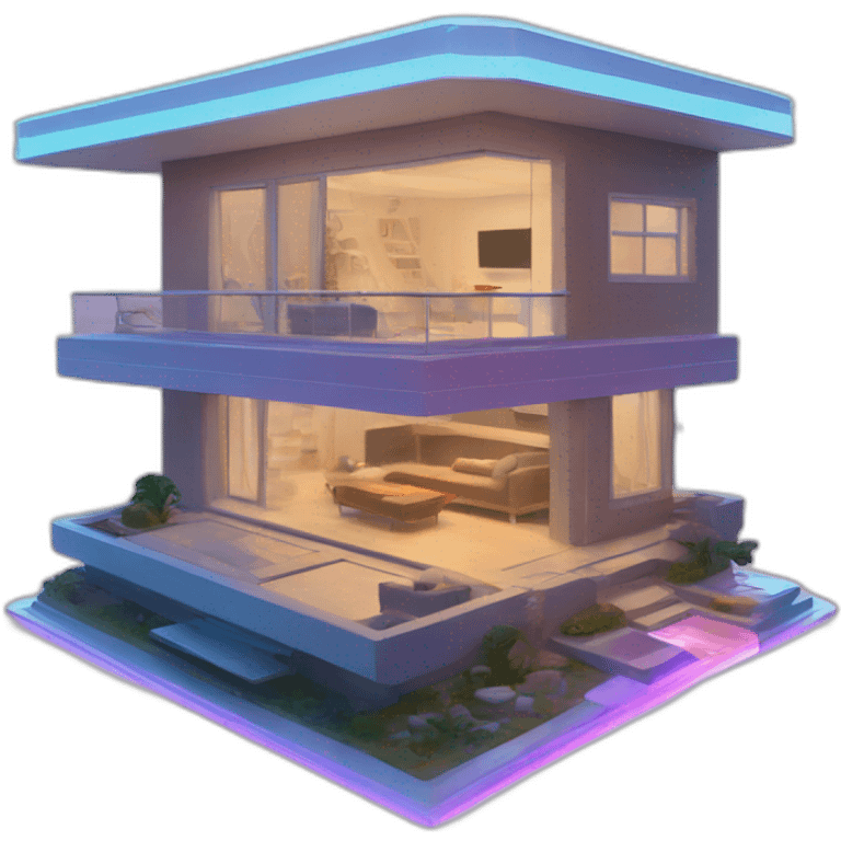 hologram of a futuristic home emoji