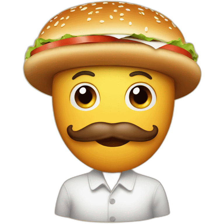 Burger avec un chapeau emoji