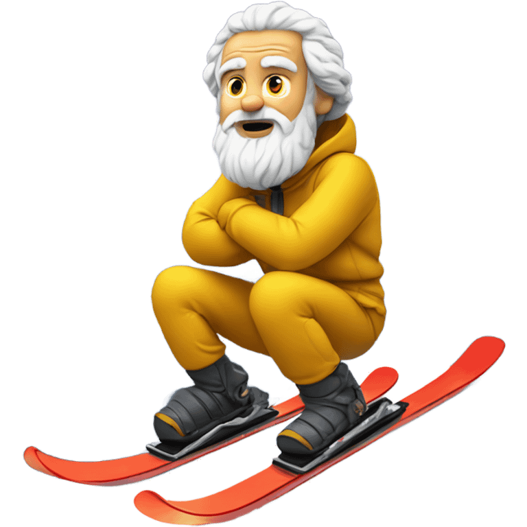 Socrates on mountain skis emoji