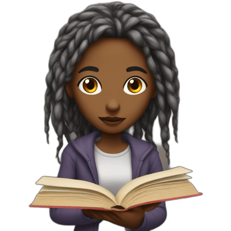 female reader with dread book emoji