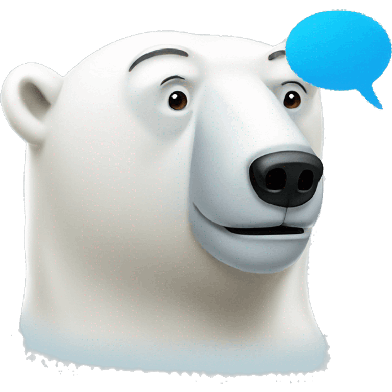 Polar bear with a thought bubble emoji