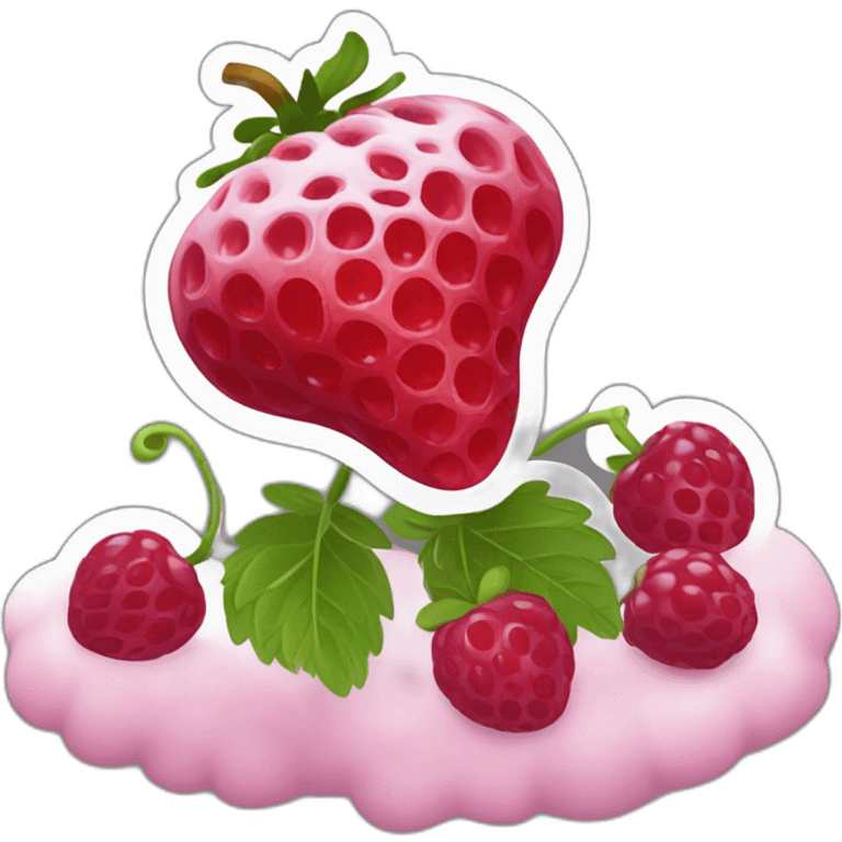 Fraise framboise myrtille  emoji