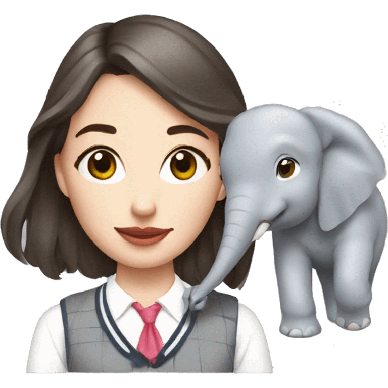 Preppy girl with drunk elephant emoji