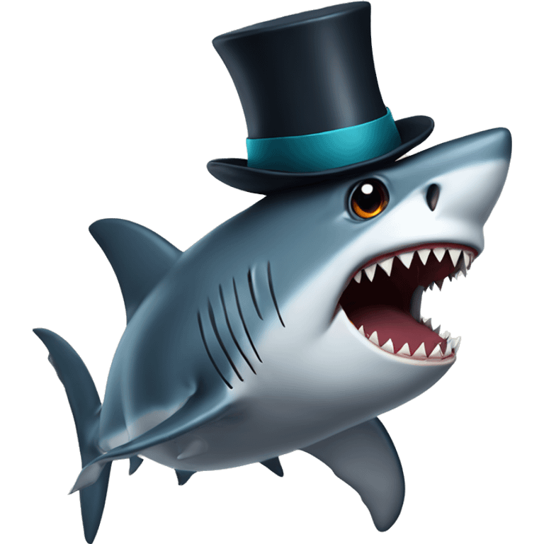 shark wth a tophat emoji