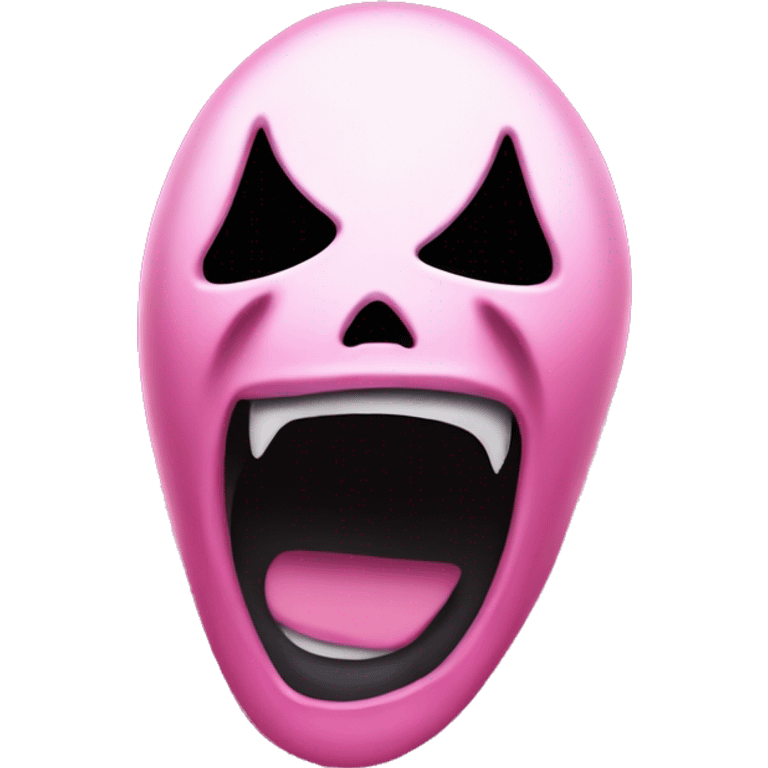 ghostface from scream scary movie pink with an open screaming black mouth emoji