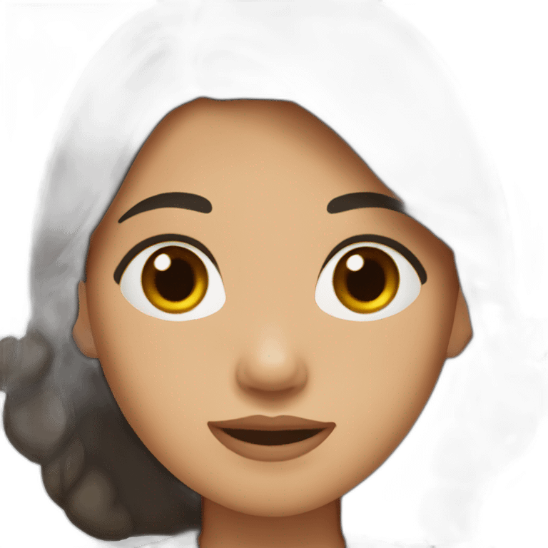 filipino girl with middle part and brown hair in black scrubs emoji