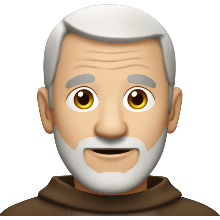 A middle-aged white male friar with a grizzled appearance, buzz cut, and a square jaw. no facial hair emoji