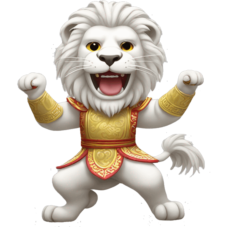 White lion dancing  emoji