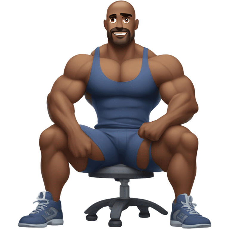 body builder sitting in chair emoji