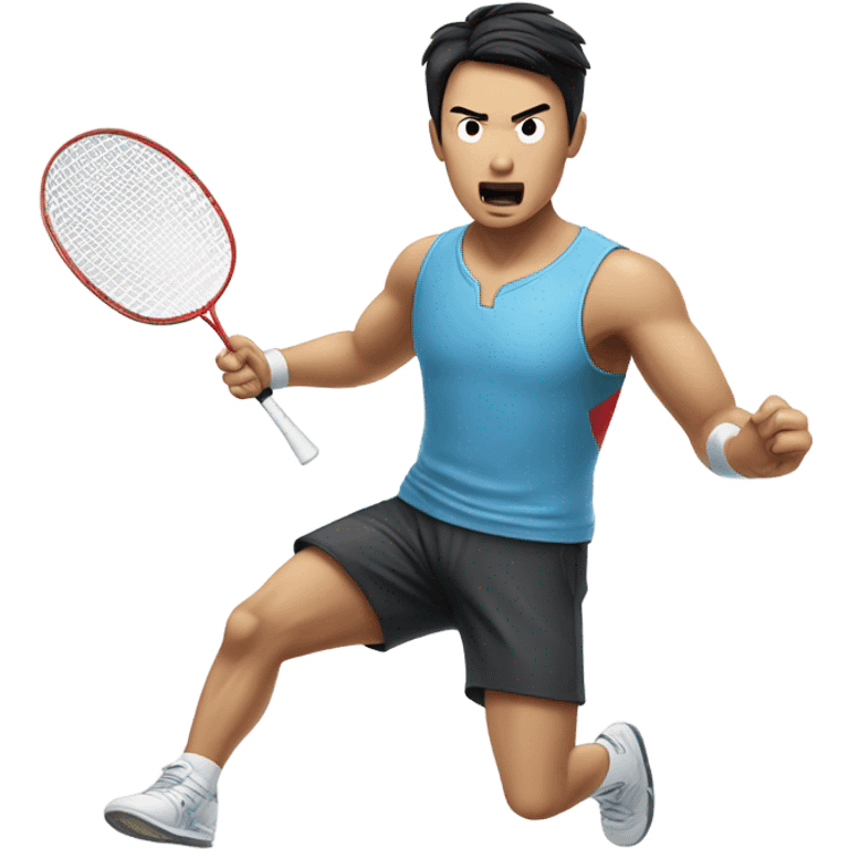 Chinese guy playing badminton  emoji