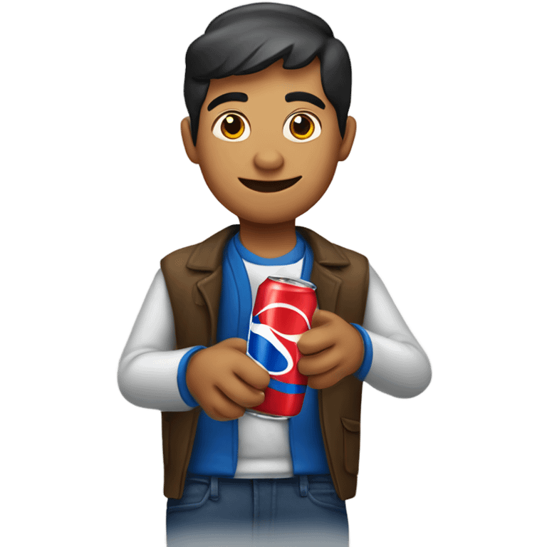 Peruvian drinking pepsi emoji