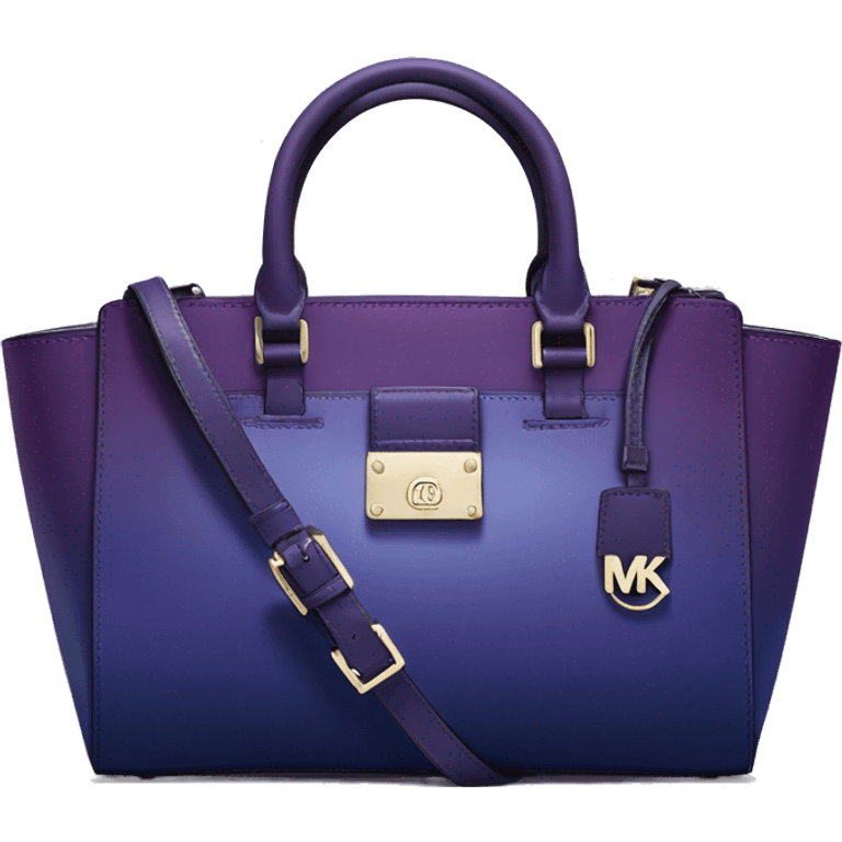 Realistic dark purple to dark blue ombre Guess Michael kors satchel purse. emoji