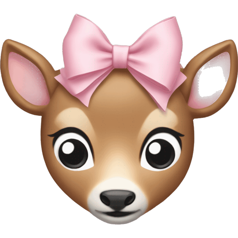 light pink bow on deer emoji