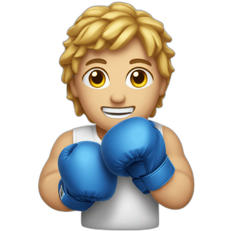 Un ado avec des gants de boxe emoji