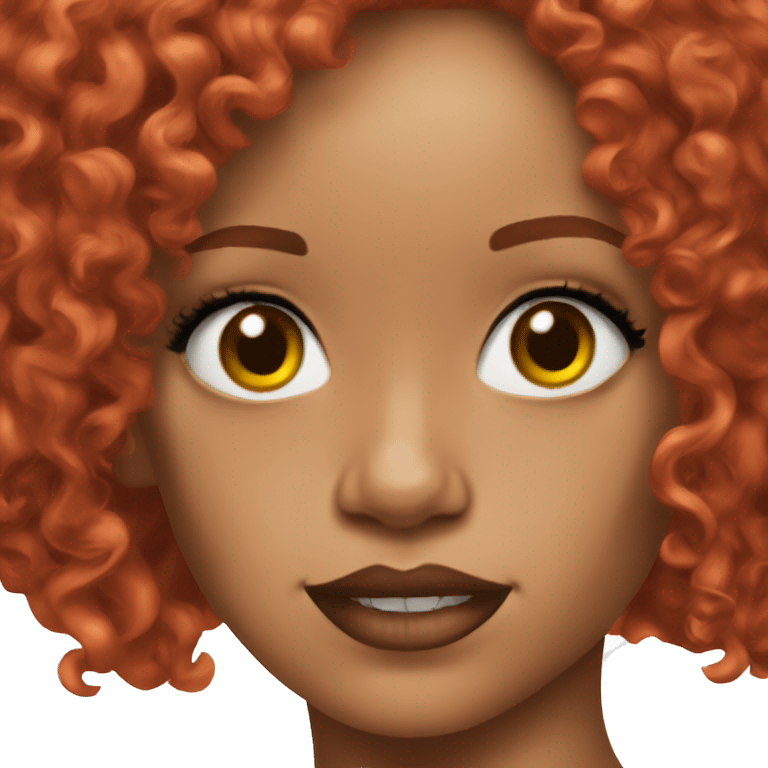 Rihanna with curly red hair emoji