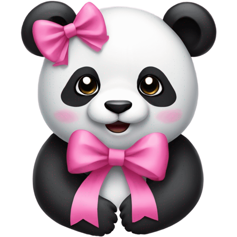 Panda and pink bow emoji