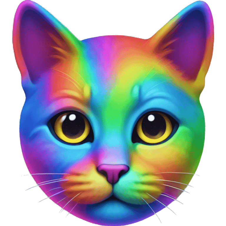 Neon rainbow cat emoji