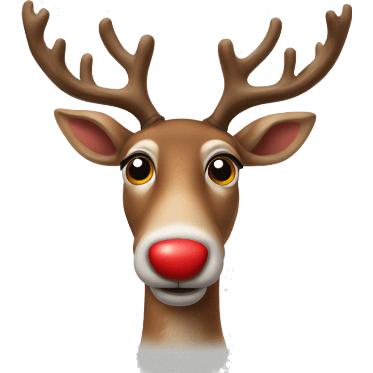 Realistic red nose reindeer emoji