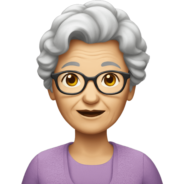 Granny with brown hair family emoji