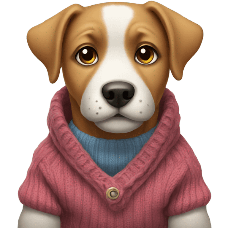 cute dog with sweater emoji