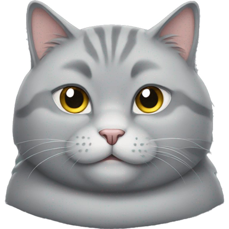 Fat grey cat cute emoji