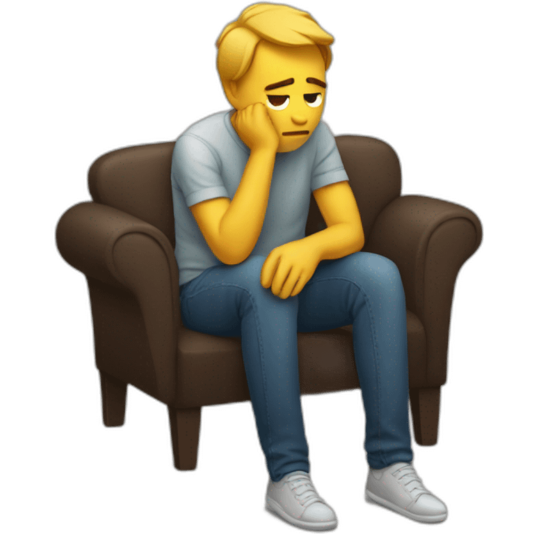 sad man sitting on a sofa emoji