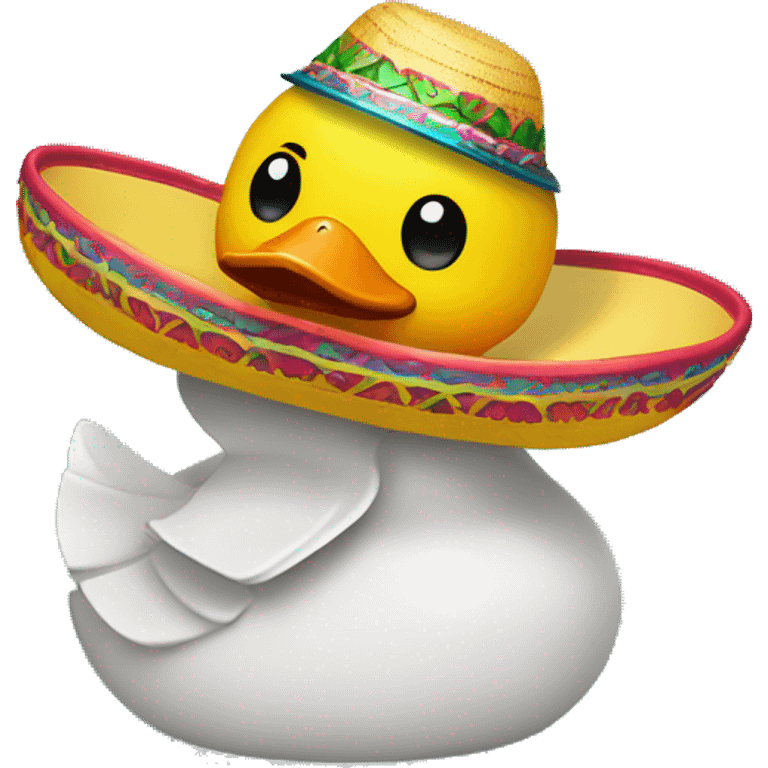 Rubber duckie wearing a sombrero emoji