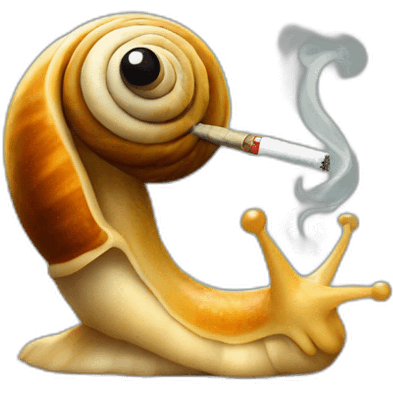 snail smoking a cigarett emoji