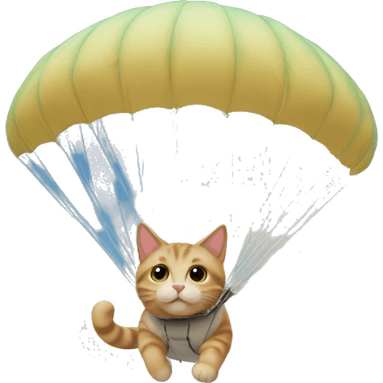 cat in the sky with a parachute emoji