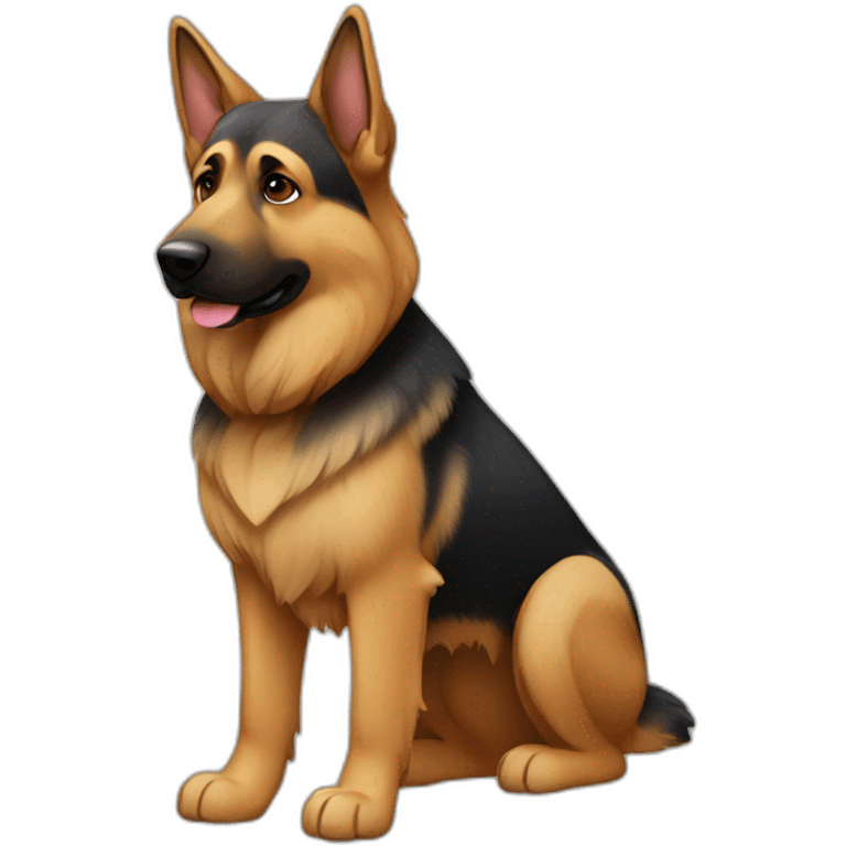 German Shepard with double coat and less brown fur  emoji