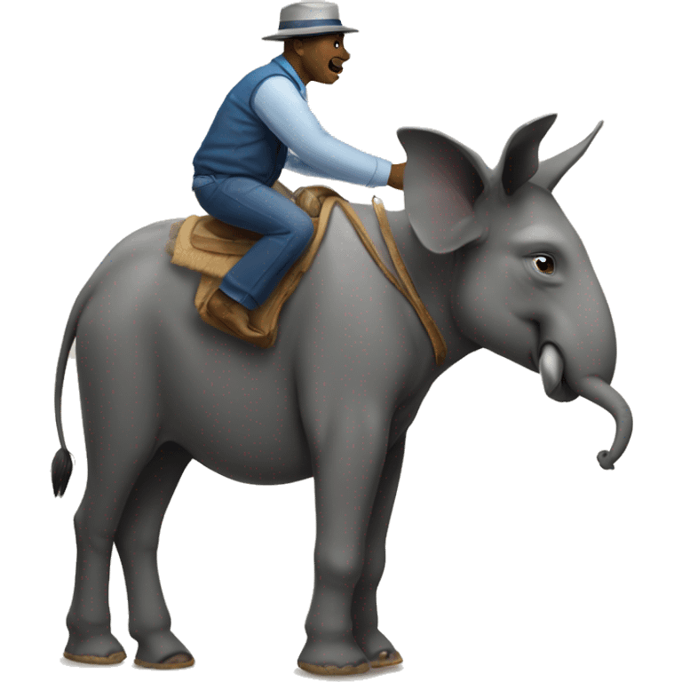 Voter getting off of mule then Voting for elephant  emoji