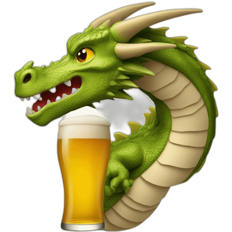 Dragon qui boit une bière emoji