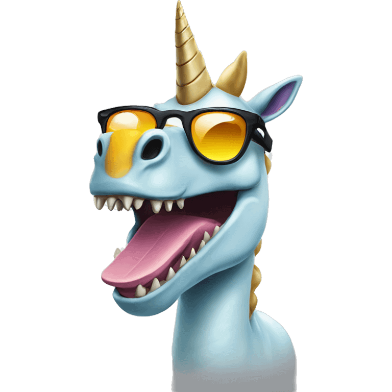 Unicorn dinosaur wearing sunglasses  emoji