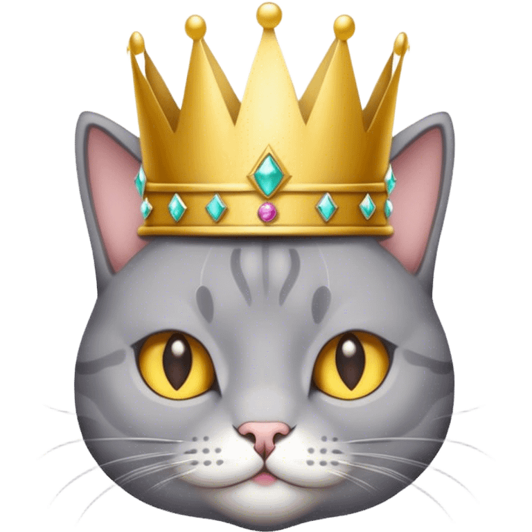 add a crown to this cat and make it more grey emoji