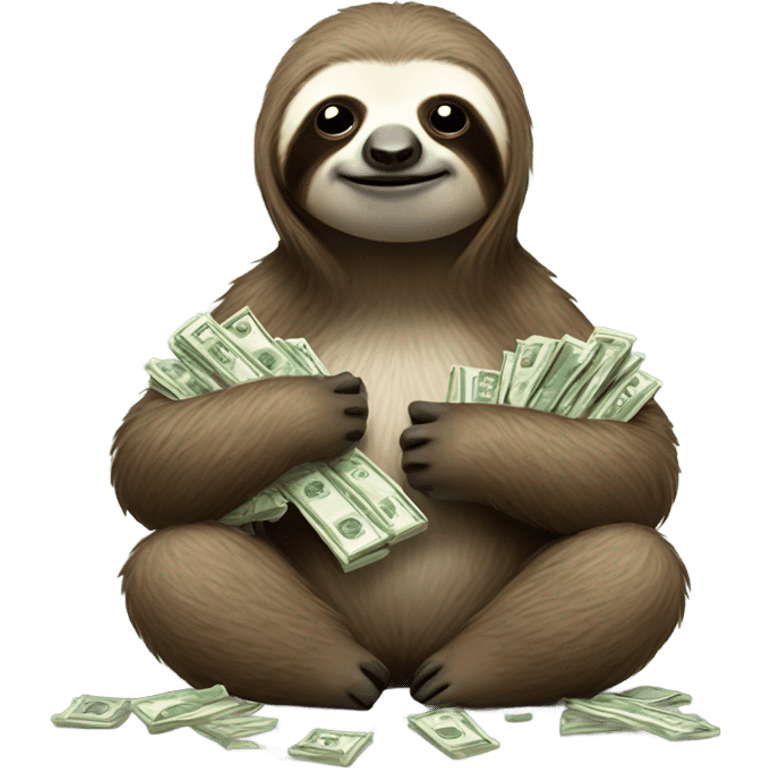 Sloth counting money emoji