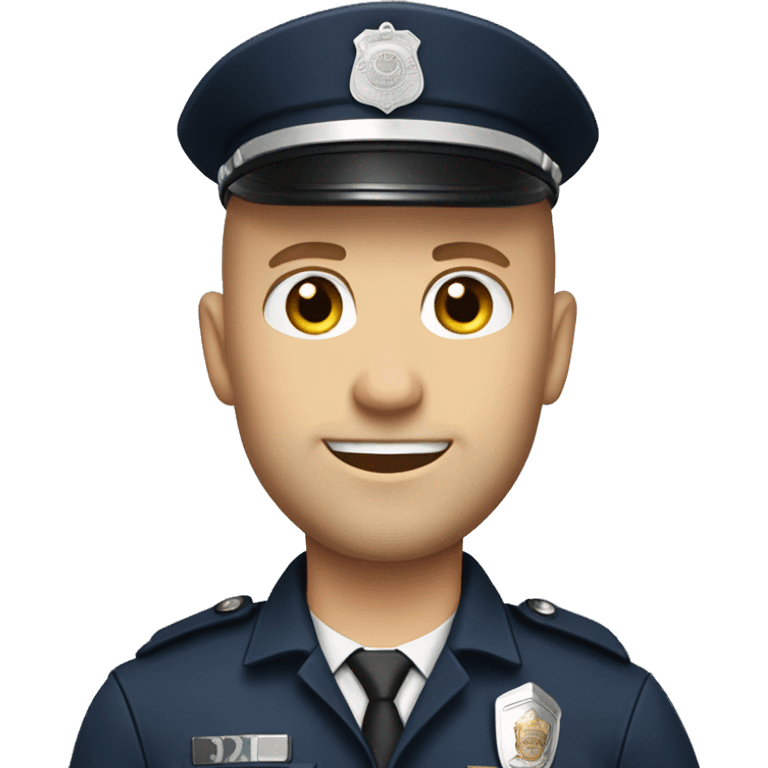 Bald Caucasian man with light beard in police uniform  emoji