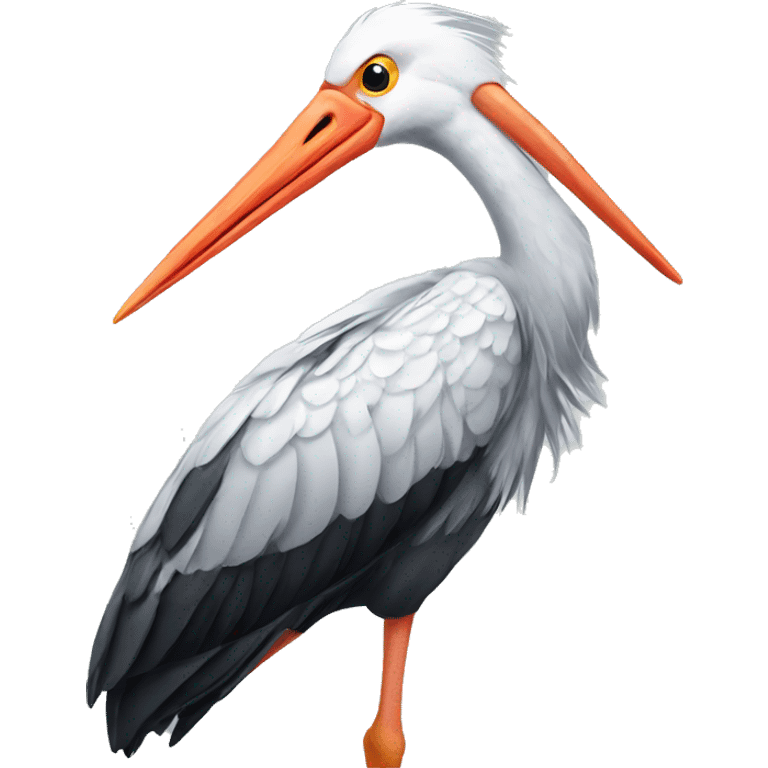 Silver colored stork emoji