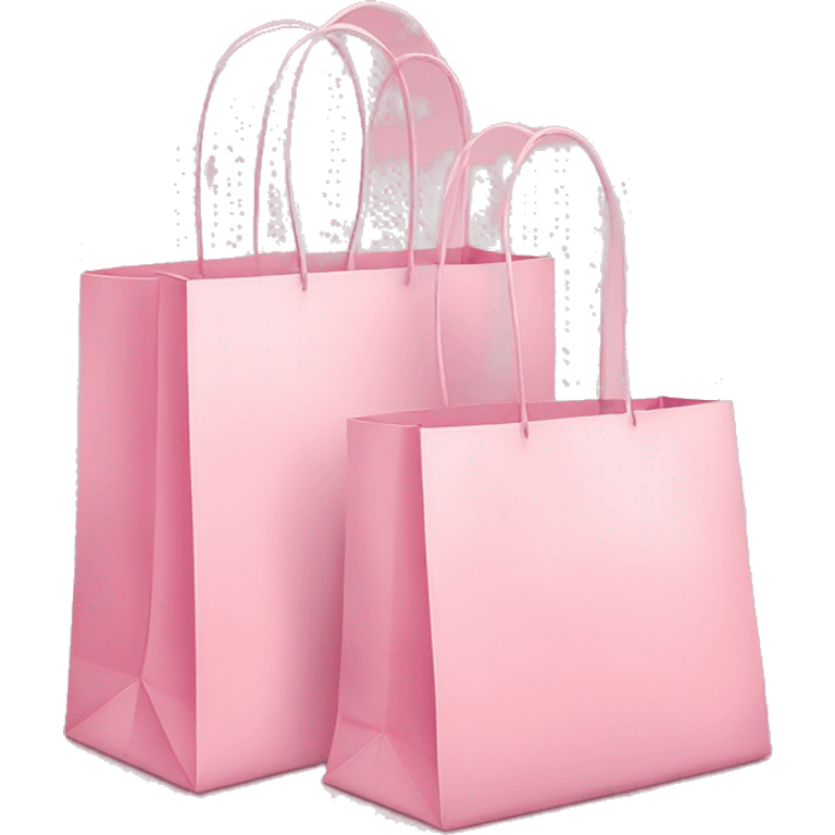 Two Soft pink shopping bags emoji