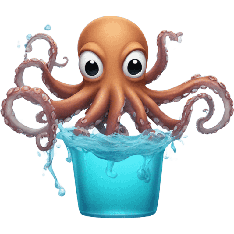 Octopus spitting water emoji