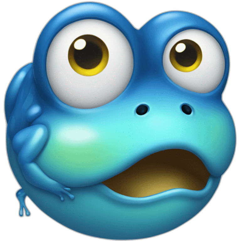 blue frog crying emoji