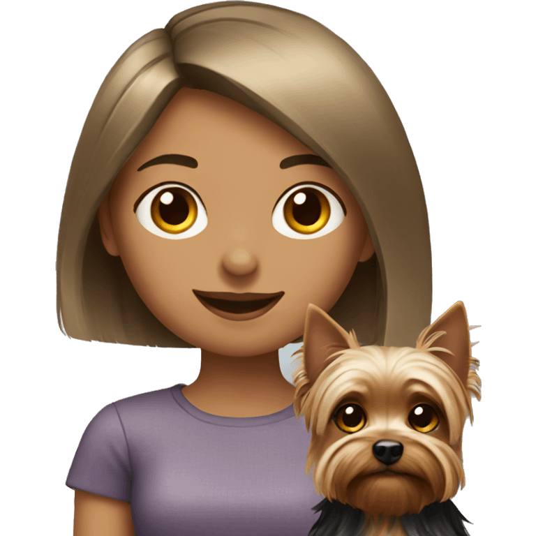 girl with Yorkshire terrier emoji