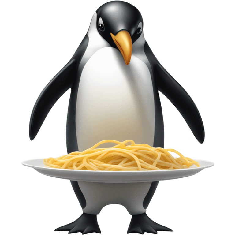 Penguin with spaghetti  emoji